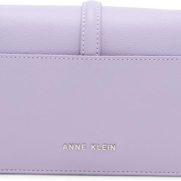 Chic Sculpted Buckle Flap Crossbody in Gentle Lavender - 7.3x2.2x5 Inches - Picture 2 of 5